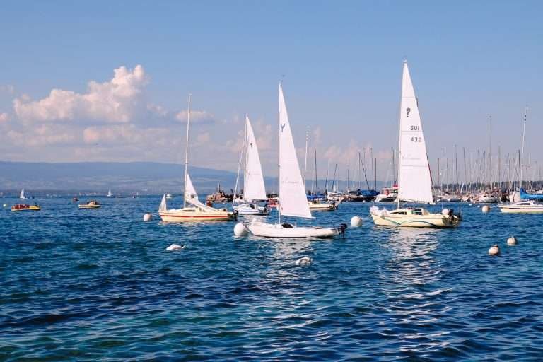Boats on Lake Geneva.