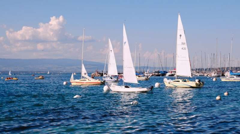 Boats on Lake Geneva.