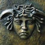 Medusa's head on the shield of Athena, La Minerva, Governor's Palace