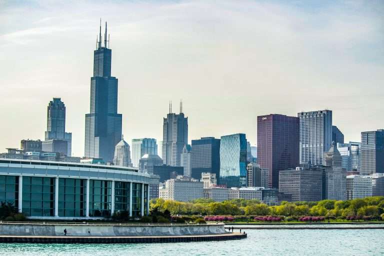 The amazing Chicago Skyline with the Shedd Aquarium in the foreground.