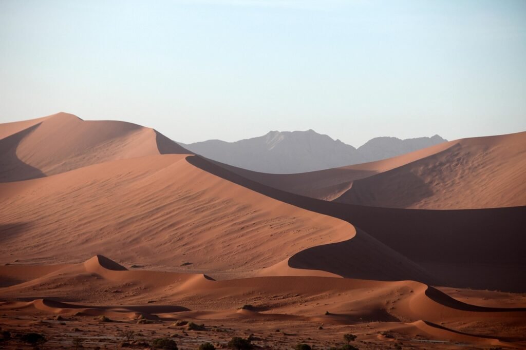Sossusvlei sand dunes in the Namib Desert, Namibia at sunrise