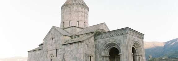 Tatev Monastery in Syunik Province, Armenia, medieval stone church with conical dome