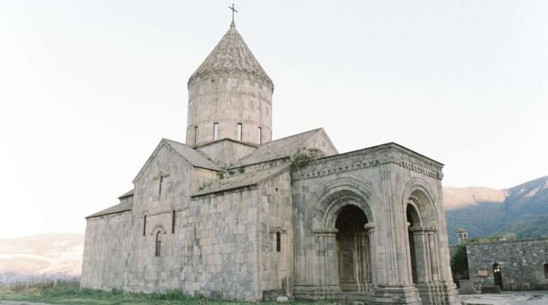 Tatev Monastery in Syunik Province, Armenia, medieval stone church with conical dome