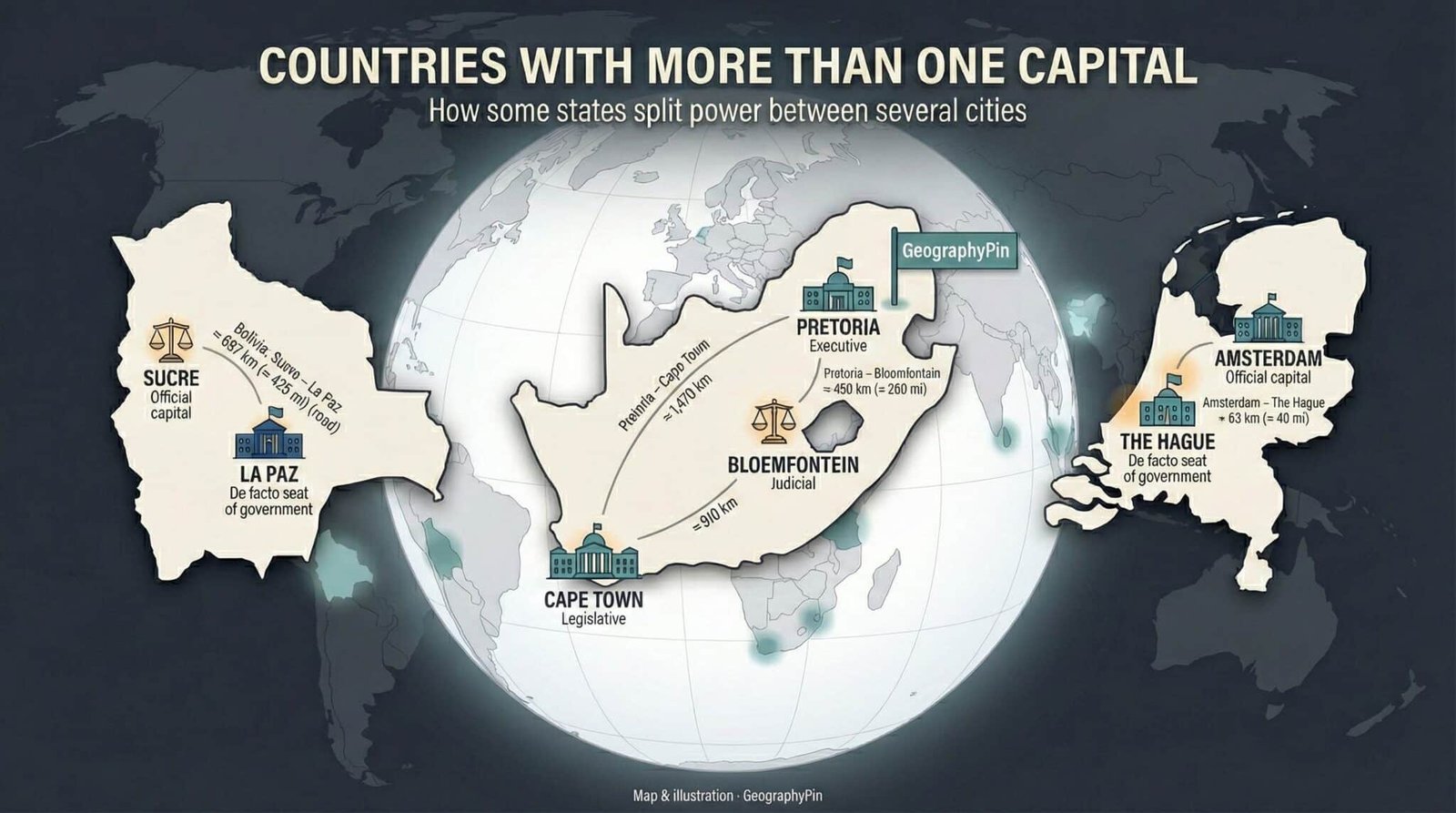 Countries With More Than One Capital: Full List & Case Studies